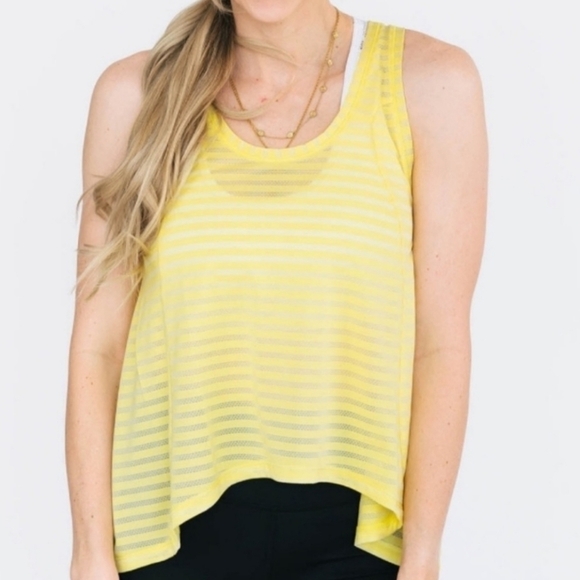 ZYIA Tops - Zyia Active Yellow Nimbus Split Back Tank Top XL